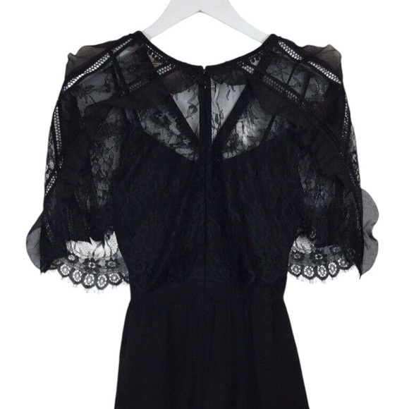 Self Portrait Black Lace Shoulder Top size 10 - Picture 5 of 8